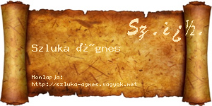 Szluka Ágnes névjegykártya
