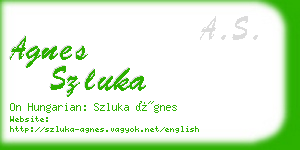 agnes szluka business card